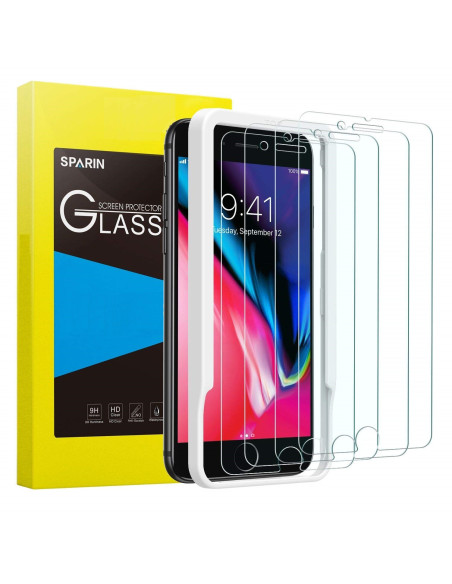 5-PACK iPhone 7 Plus Härdat glas 0.26mm 2.5D 9H Med Installationsram