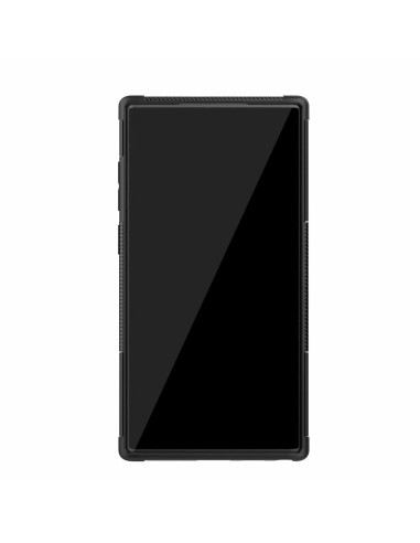 Framvy av stöttåligt skal för Samsung Note 10 Plus med slät yta och utfällbart stativ