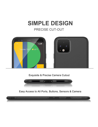 Google Pixel 4 XL Ultratunn Stöttåligt Skal FullCarbon® V3
