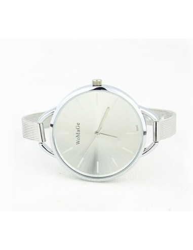 Stilren damklocka | Urtavla & Metallarmband i silver