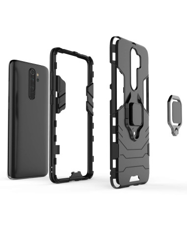 Xiaomi Redmi Note 8 Pro skal med ringhållare, detaljvy av skalet och telefonen i monterat läge