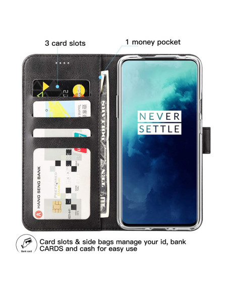OnePlus 7T Pro Plånboksfodral PU-Läder 4-FACK