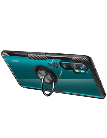 Xiaomi Mi Note 10 / 10 Pro skal med ringhållare, sett bakifrån med ringhållaren i fokus