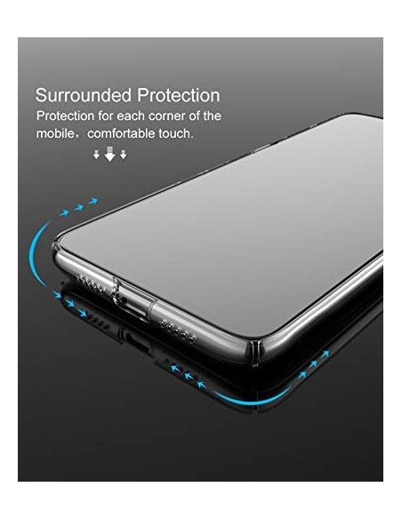 Detaljvy av stöttåligt genomskinligt skal för Huawei P Smart Pro med fokus på hörnen