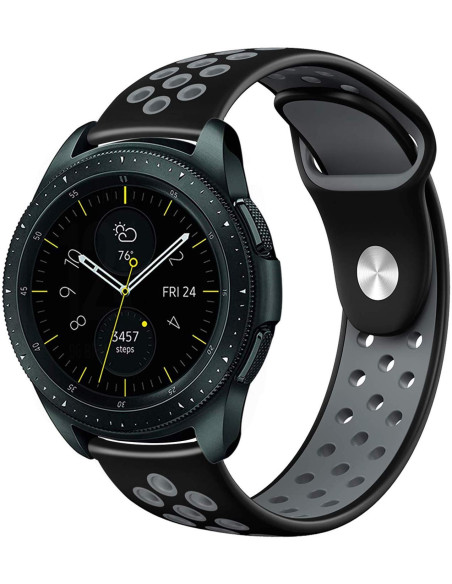 Svart sportarmband i silikon för Samsung Galaxy Watch Active med perforeringar för ventilation