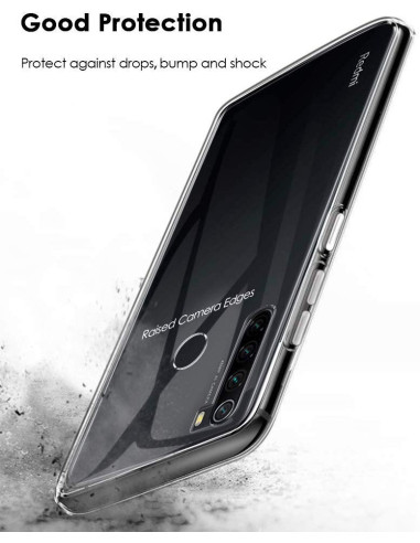 Xiaomi Redmi Note 8 Stöttåligt Genomskinligt Skal Simple