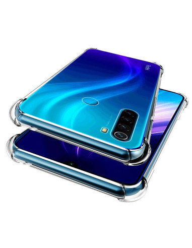 Transparent stöttåligt skal för Xiaomi Redmi Note 8 med förstärkta hörn, sett från sidan