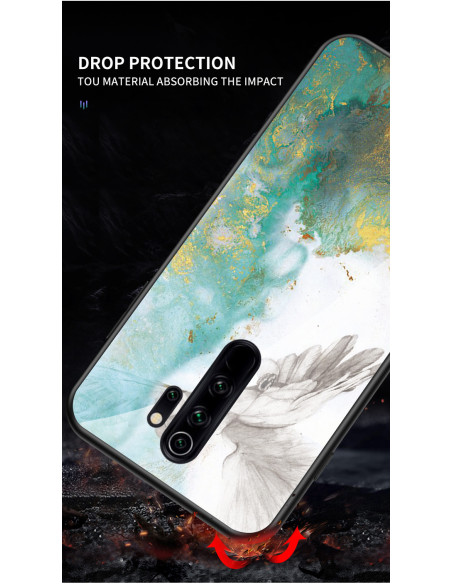 Redmi Note 8 Pro Marmorskal 9H Glas Baksida Glassback V2
