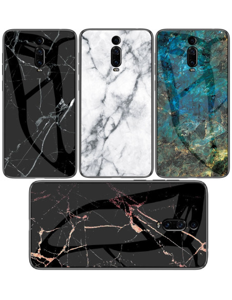 Marmorskal för Xiaomi Mi 9T och 9T Pro med svart och rosa marmorering