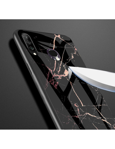 Huawei P30 Lite Marmorskal 9H Härdat Glas Baksida Glassback V2