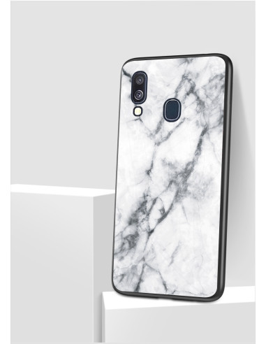 Samsung A40 Marmorskal 9H Härdat Glas Baksida Glassback V2