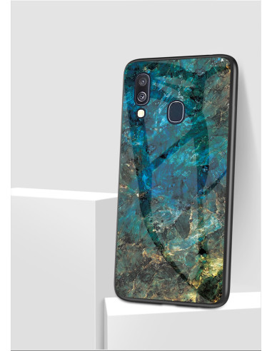 Samsung A40 Marmorskal 9H Härdat Glas Baksida Glassback V2