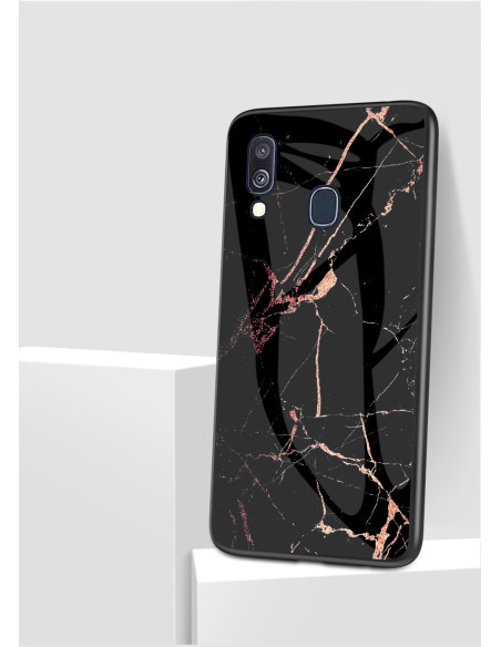 Samsung A40 Marmorskal 9H Härdat Glas Baksida Glassback V2