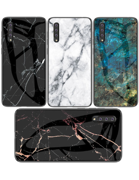 Samsung A50 Marmorskal 9H Härdat Glas Baksida Glassback V2