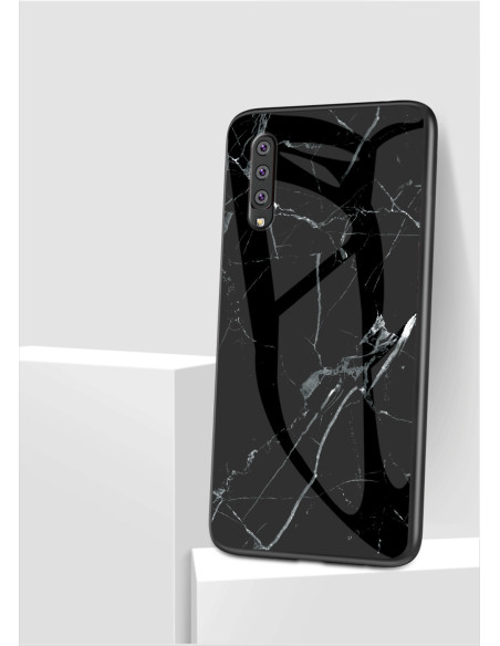 Samsung A7 2018 Marmorskal 9H Härdat Glas Baksida Glassback V2