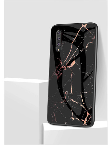 Samsung A7 2018 Marmorskal 9H Härdat Glas Baksida Glassback V2