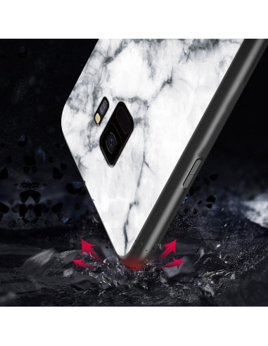 Samsung S9 Plus Marmorskal 9H Härdat Glas Baksida Glassback V2