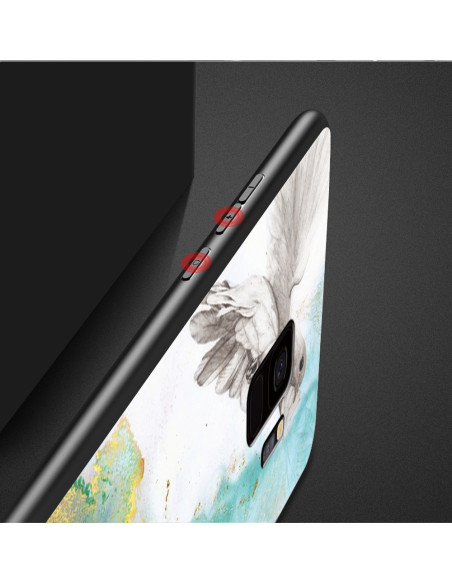 Samsung S9 Plus Marmorskal 9H Härdat Glas Baksida Glassback V2