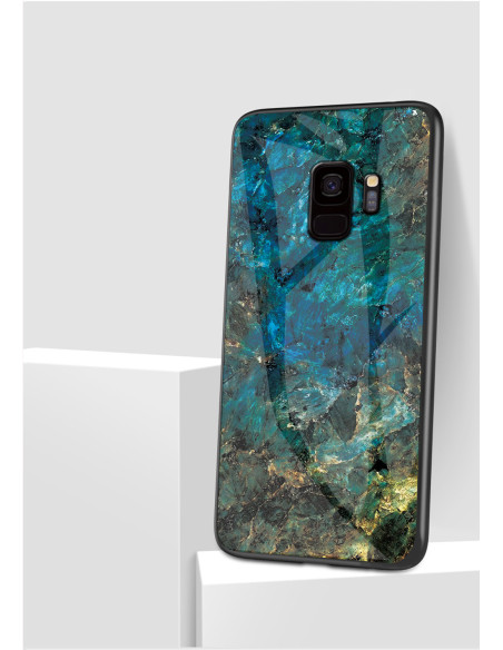 Samsung S9 Plus Marmorskal 9H Härdat Glas Baksida Glassback V2