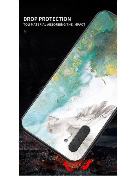 Samsung Note 10 Marmorskal 9H Härdat Glas Baksida Glassback V2