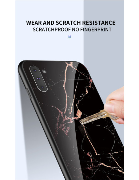 Samsung Note 10 Marmorskal 9H Härdat Glas Baksida Glassback V2