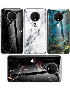 OnePlus 7T Marmorskal 9H Härdat Glas Baksida Glassback V2