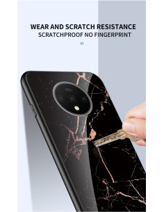 OnePlus 7T Marmorskal 9H Härdat Glas Baksida Glassback V2