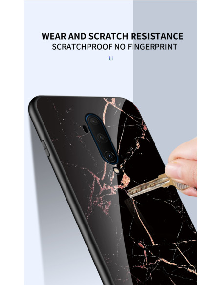 OnePlus 7T Pro Marmorskal 9H Härdat Glas Baksida Glassback V2
