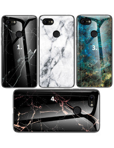 Google Pixel 3 Marmorskal 9H Härdat Glas Baksida Glassback V2 2