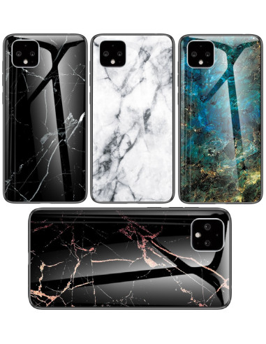 Google Pixel 4 XL Marmorskal 9H Härdat Glas Baksida Glassback V2