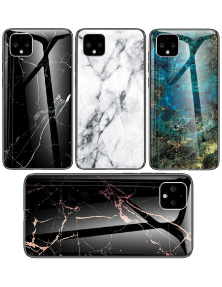 Google Pixel 4 XL Marmorskal 9H Härdat Glas Baksida Glassback V2