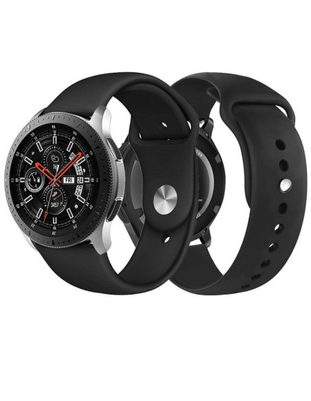Silikonarmband i svart för Garmin Forerunner 645, sett från sidan och baksidan