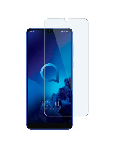 Transparent skärmskydd monterat på Alcatel 3 (2019) med tydlig skärmvy