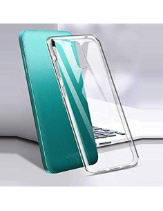 Genomskinligt TPU-skal för Nokia 2.3, sett från sidan med telefon inuti 2