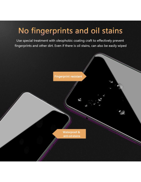 Detaljvy av Motorola One Hyper härdat glas som visar fingeravtrycksskydd och vattentålighet