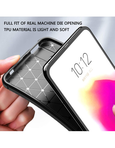 Detaljvy av Motorola One Hyper skalets insida med TPU-material och mönster