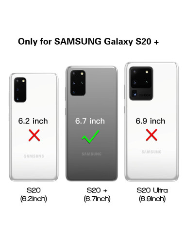 Transparent skal för Samsung S20 Plus, visat bakifrån med förstärkta hörn