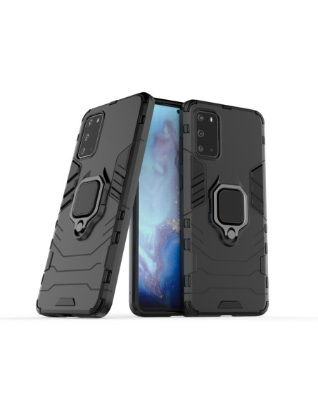 Samsung S20 Plus skal med ringhållare, visat från sidan och framifrån