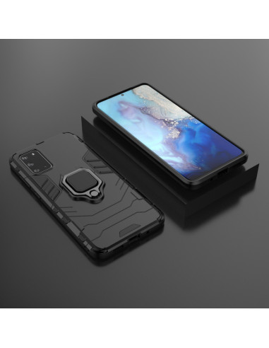 Samsung S20 Plus skal med ringhållare, visat från sidan med telefon i skalet