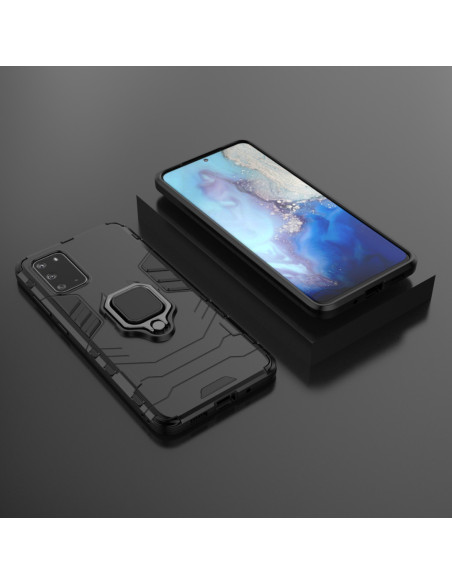 Samsung S20 Plus skal med ringhållare, visat från sidan med telefon i skalet