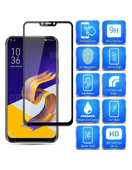 2-PACK Zenfone 5 &amp; 5Z Härdat Glas 0.26mm 2.5D 9H Fullframe