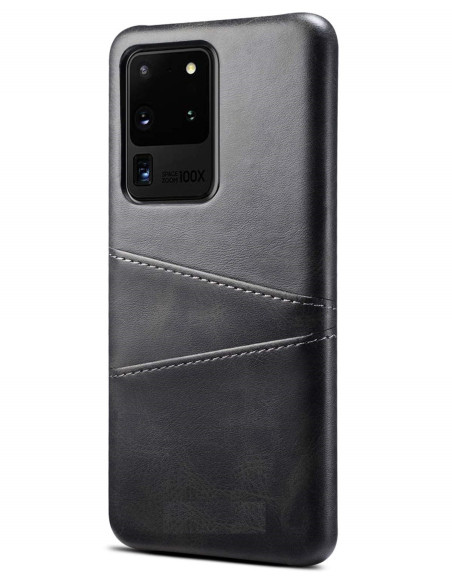 Svart mobilskal med korthållare för Samsung Galaxy S20 Ultra, sett bakifrån