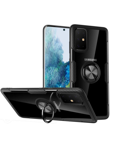 Samsung Galaxy A71 stöttåligt skal med ringhållare, sett från sidan med ringhållaren synlig