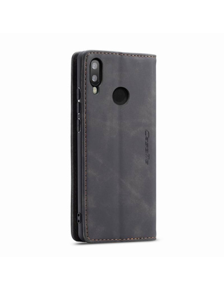 Svart flipfodral för Huawei P20 Lite med stängd vy och synlig textur
