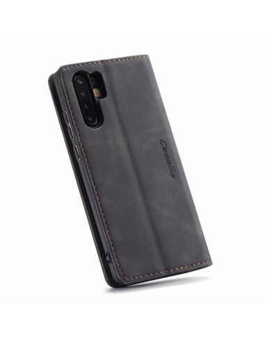 Svart flipfodral för Huawei P30 Pro i stängd vy med texturerad yta