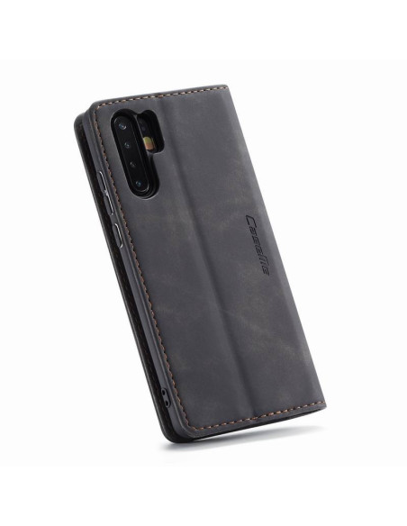 Svart flipfodral för Huawei P30 Pro i stängd vy med texturerad yta