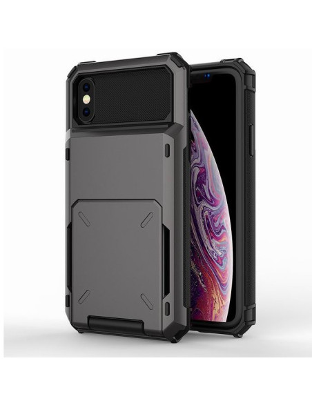 iPhone XS / X Stöttåligt Skal med Kortfack Void