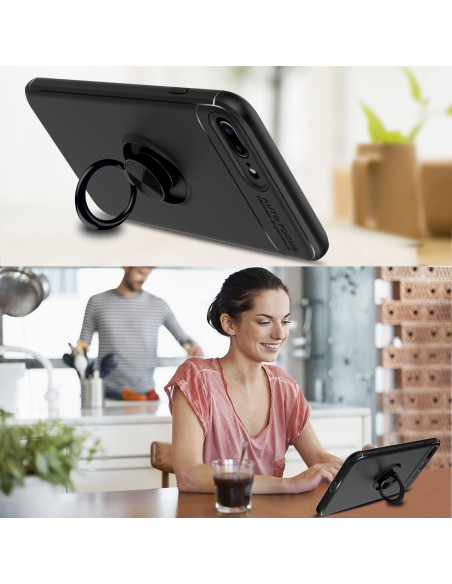 iPhone 8 Plus Praktisk Stöttåligt Skal med Ringhållare V3