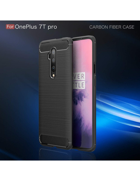 SlimCarbon-skalet för OnePlus 8, sett från sidan med tydlig mönstrad yta