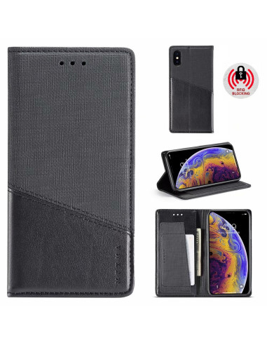 iPhone XS / X Elegant Fodral i PU-Läder med RFID Block